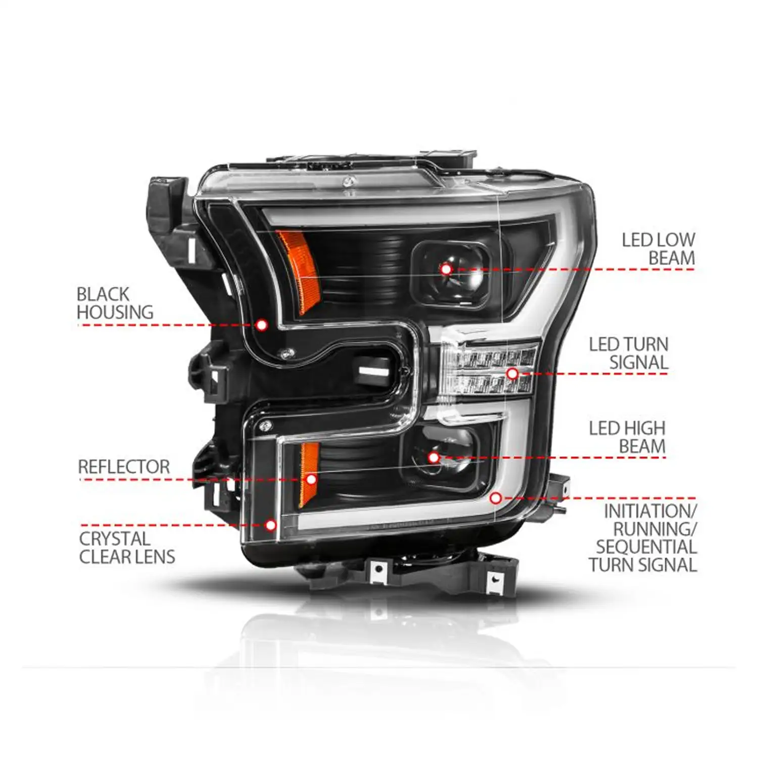 Anzo USA - 111630A FORD F-150 15-17 FULL LED PROJECTOR PLANK STYLE HEADLIGHTS - Ảnh 2