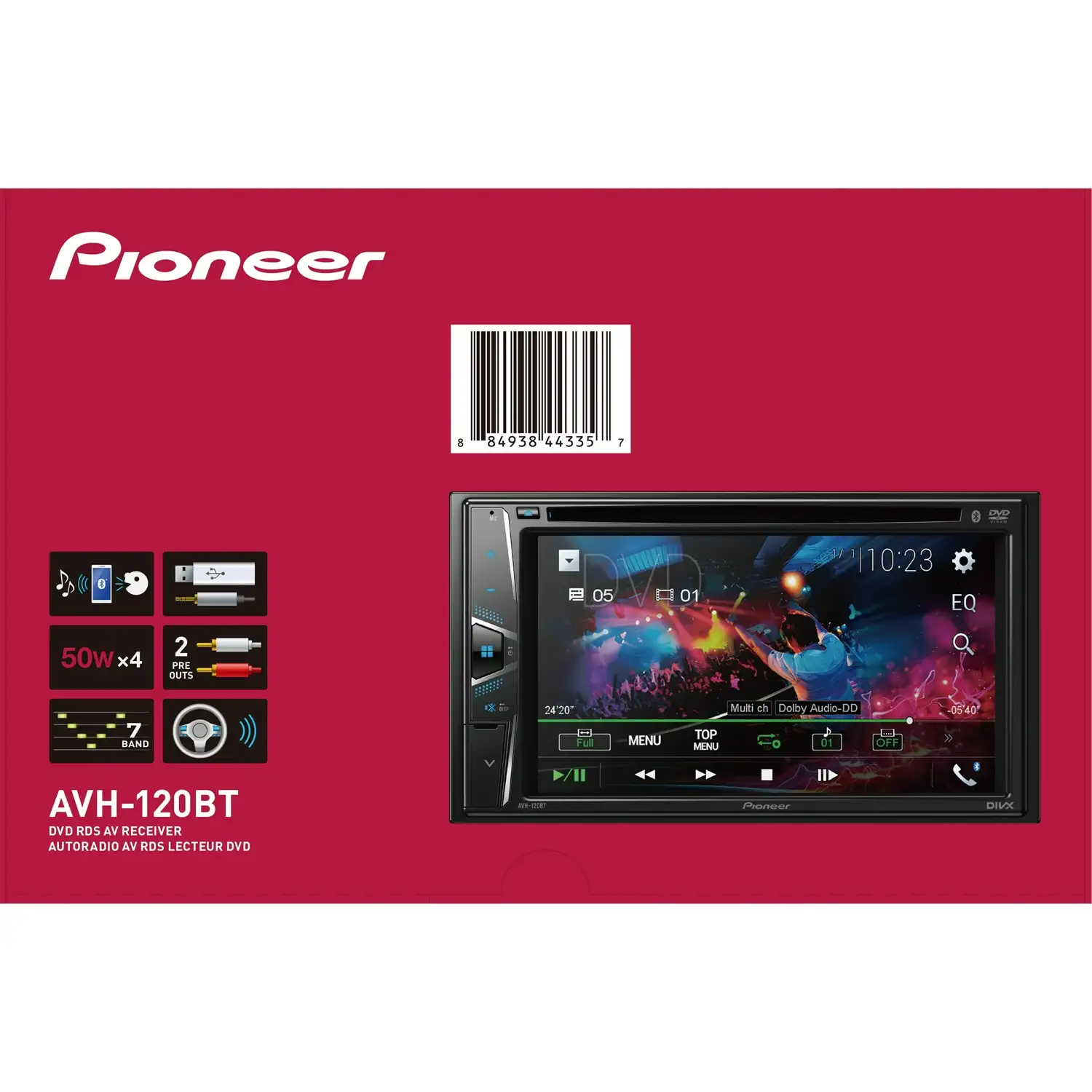 Pioneer AVH-120BT Double Din 6.2_ Touchscreen Bluetooth Car Stereo, Android Compatible (New) - Ảnh 2