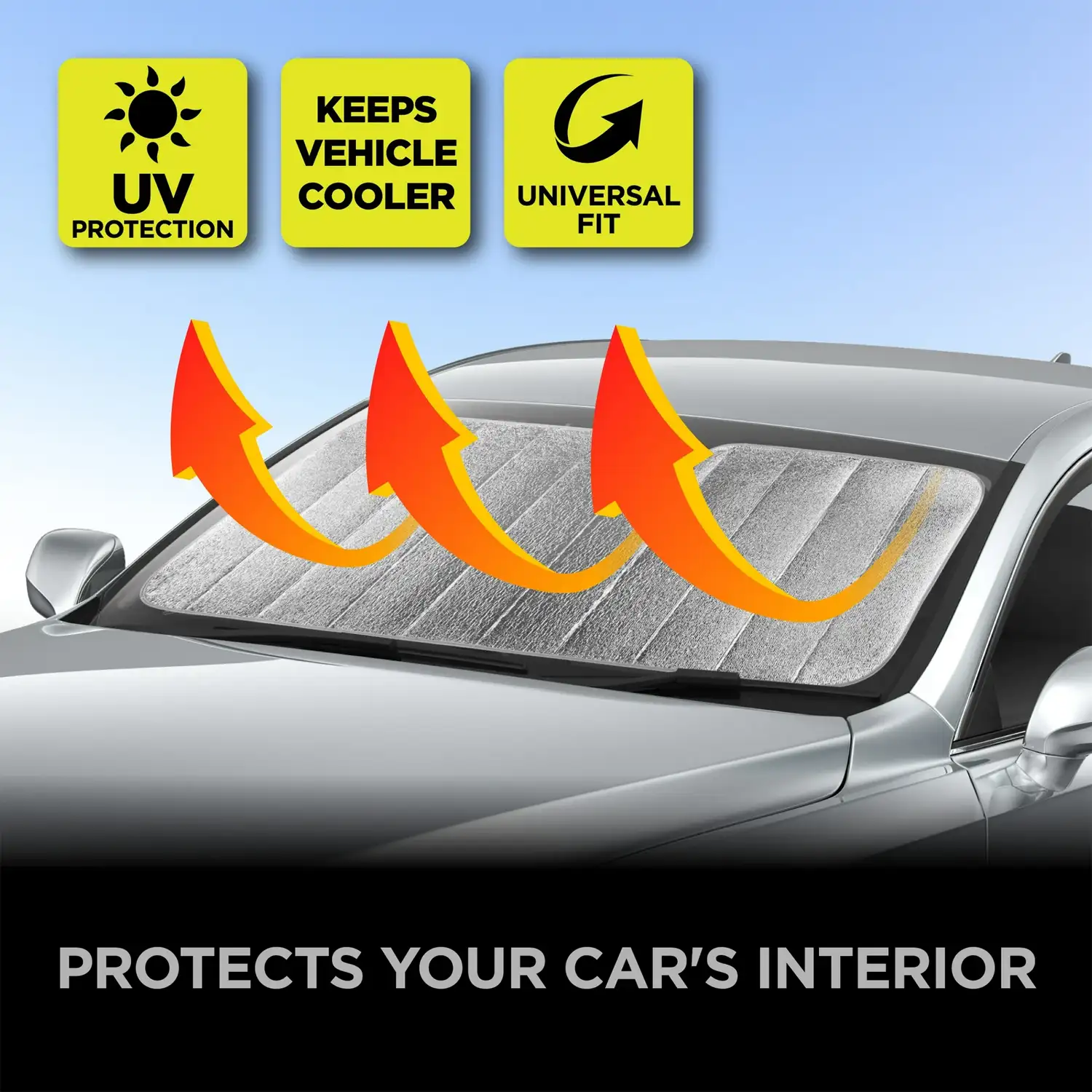 Auto Drive Lightweight Silver Accordion Sunshade 1 Pack - Ảnh 2