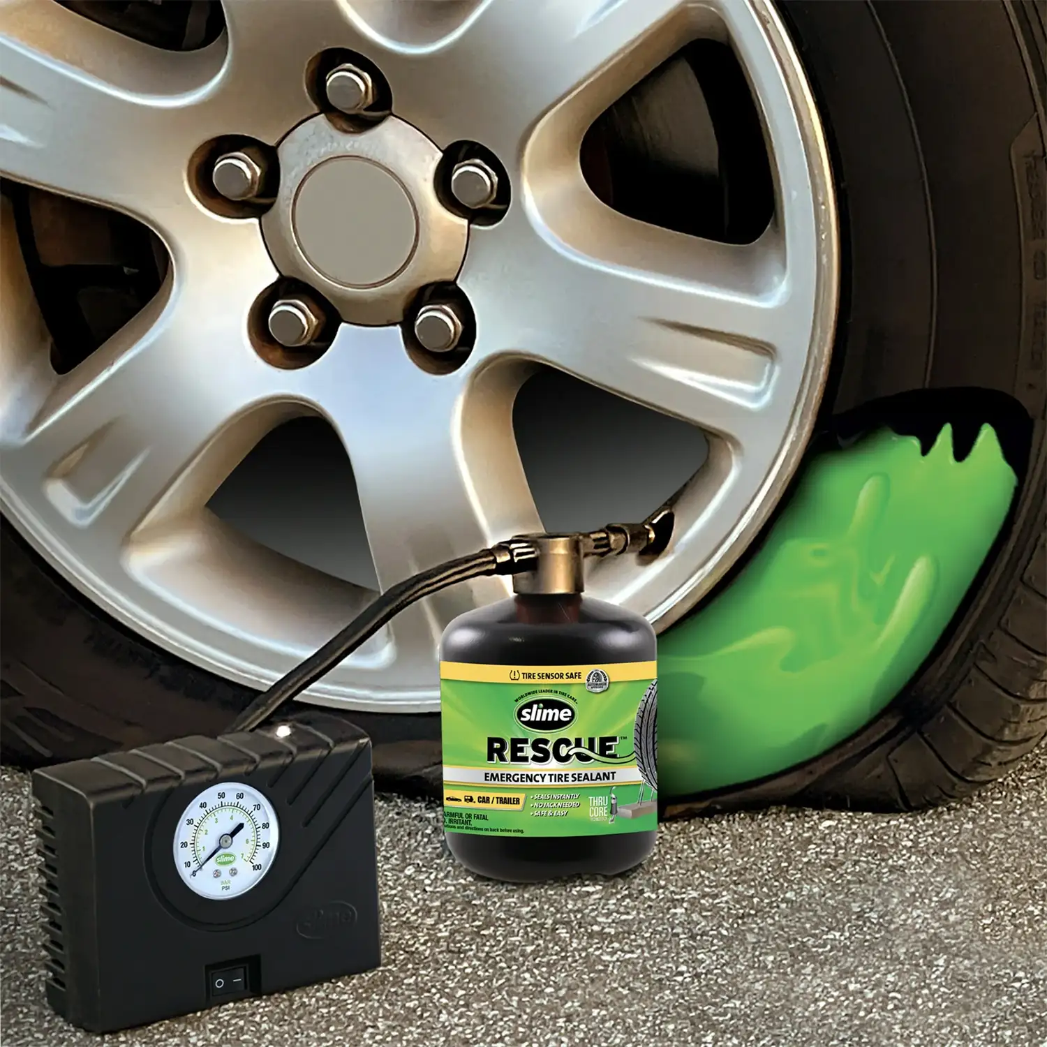 Slime Emergency Roadside Kit with Tire Inflator, Jumper Cables and Tire Sealant - Ảnh 2