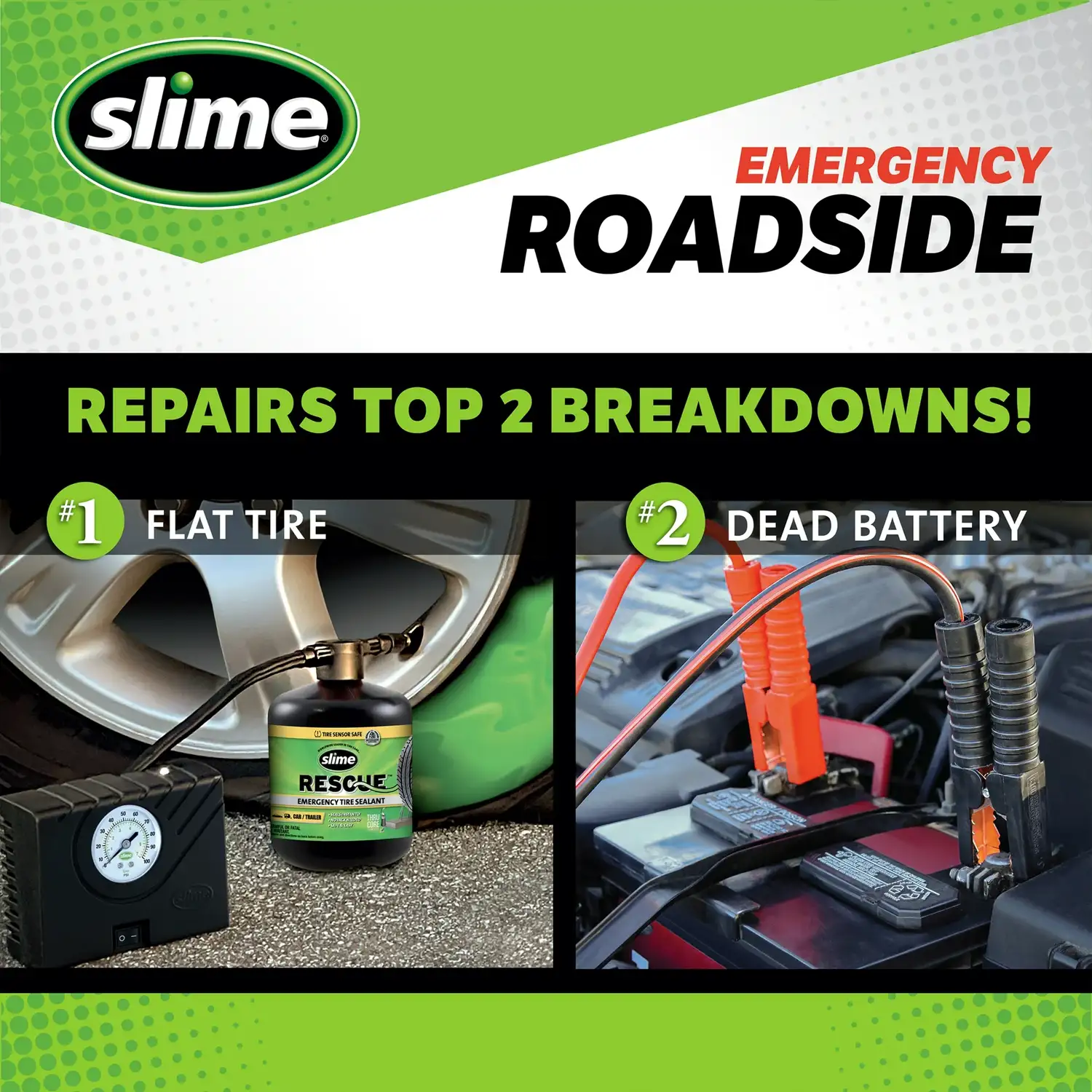 Slime Emergency Roadside Kit with Tire Inflator, Jumper Cables and Tire Sealant - Ảnh 3