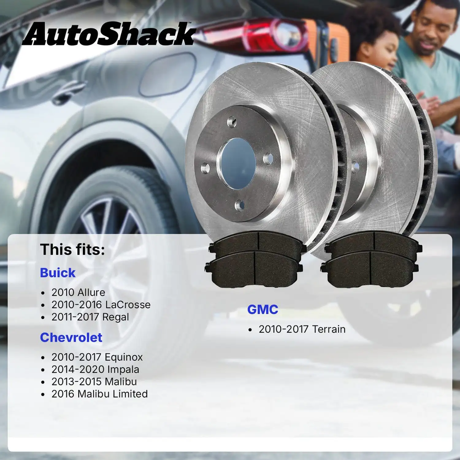 Autoshack Front Brake Set Spare Parts Chevrolet Brake Pad Disc Brake Rotor - Ảnh 3