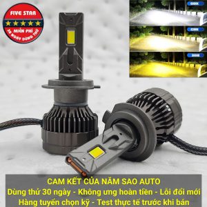 Bóng LED Pha Gầm 3 Màu 55W 12V 2 Ống Đồng - Five Star F87 - hình ảnh sản phẩm