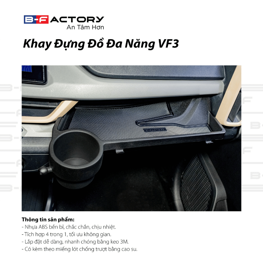 Khay để đồ VF3 B-Factory - Đồ chơi xe hơi, phụ kiện ô tô, trang trí xe hơi - góc nhìn 5