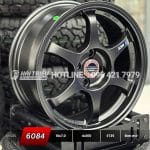Mâm xe 16 inch Đen mờ PCD 4x100/114.3 mẫu 6084 - hình ảnh sản phẩm