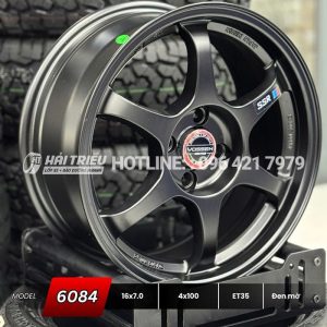 Mâm xe 16 inch Đen mờ PCD 4x100/114.3 mẫu 6084