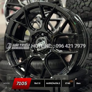 Mâm xe 16 inch Đen PCD 4X100/114.3 mẫu 7105