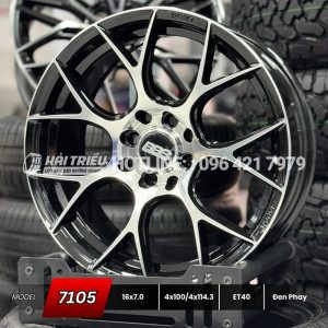 Mâm xe 16 inch Đen Phay PCD 4X100/114.3 mẫu 7105