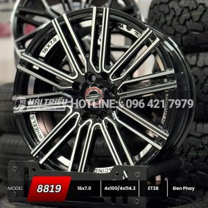 Mâm xe 16 inch Đen phay PCD 4x100/114.3 mẫu 8819