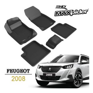Thảm lót sàn PEUGEOT 2008 bằng khuôn đúc hãng 3D MAXpider KAGU - Đồ chơi xe hơi, phụ kiện ô tô, trang trí xe hơi