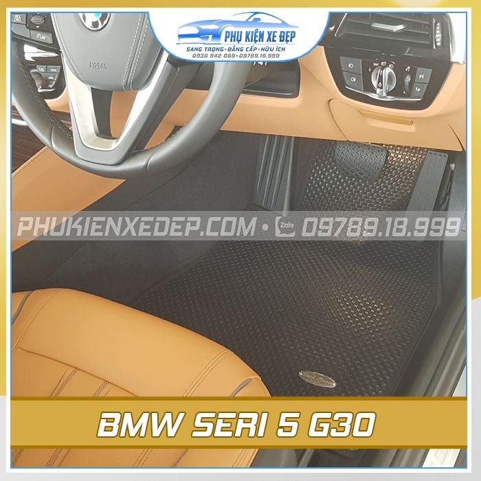Bộ thảm lót sàn ô tô BMW 520i G30 cao su Thái Lan MỚI NHẤT - góc nhìn 4