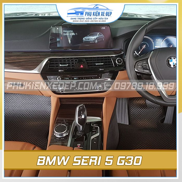Bộ thảm lót sàn ô tô BMW 520i G30 cao su Thái Lan MỚI NHẤT - góc nhìn 5