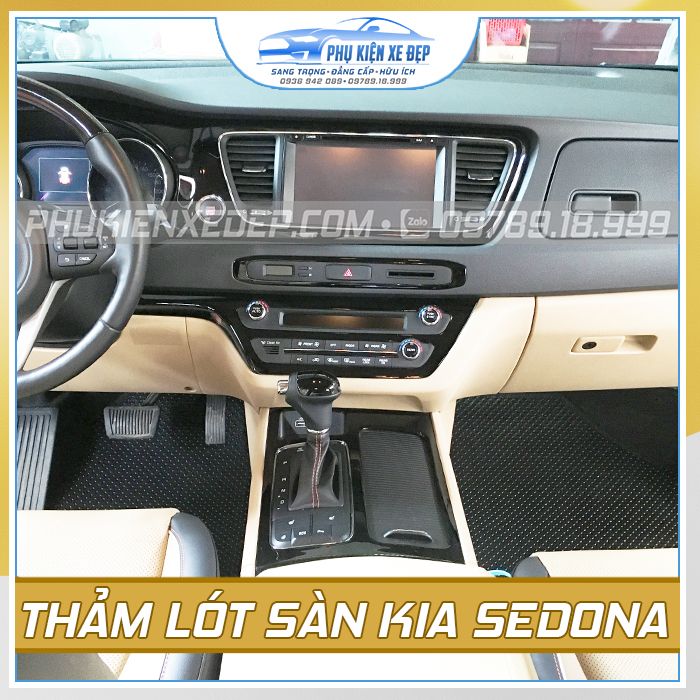 Bộ thảm lót sàn ô tô Kia Sedona cao su Thái Lan MỚI NHẤT - góc nhìn 5