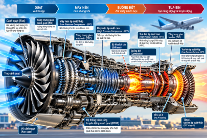 Động cơ turbofan hoạt động như thế nào?